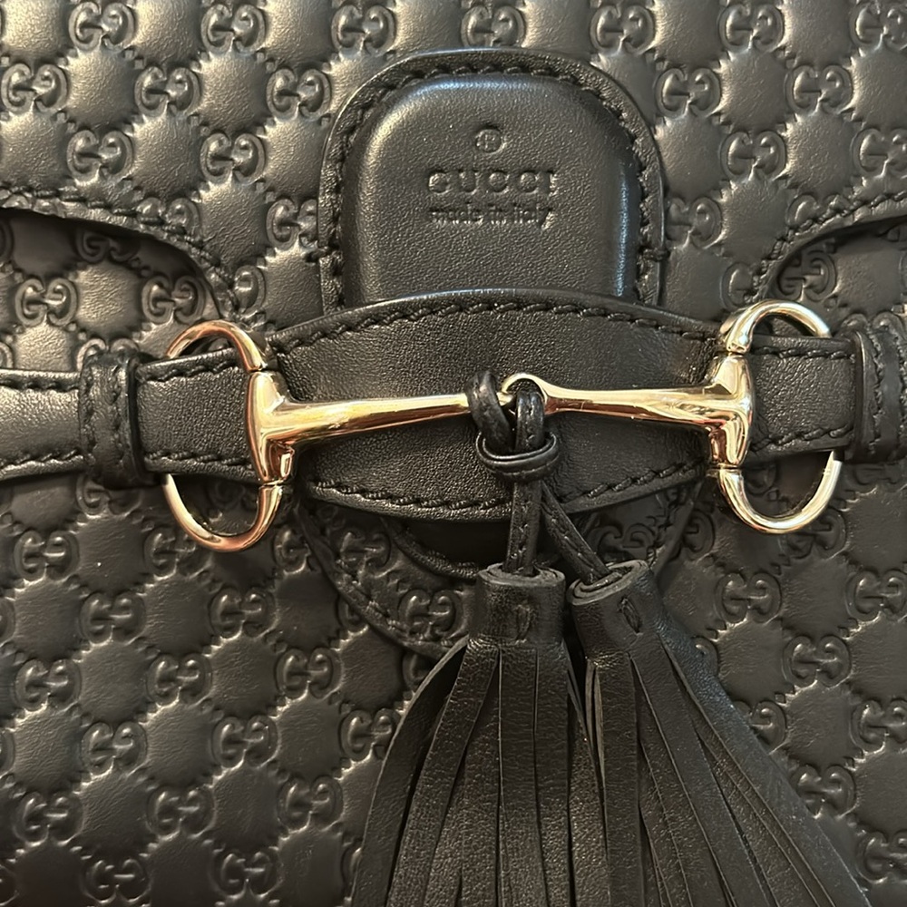 Authentic black Gucci microguccissima leather Emily chain crossbody bag - Picture 11 of 11